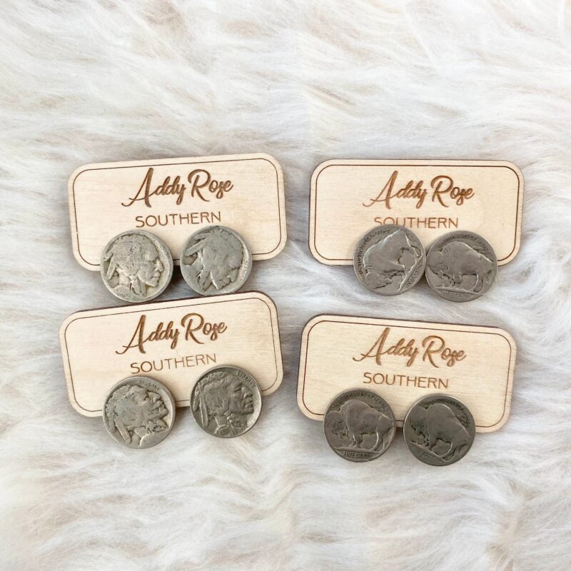Buffalo Nickel Coin Earrings